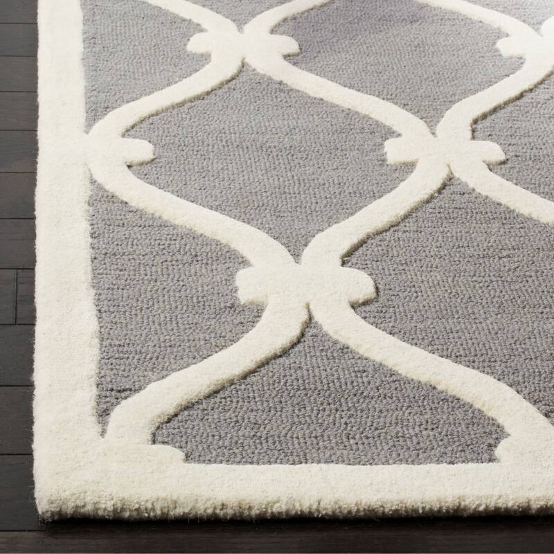 SAFAVIEH Handmade Cambridge Catharien Modern Moroccan Wool Rug - 2'6" x 4' - Dark Grey/Ivory