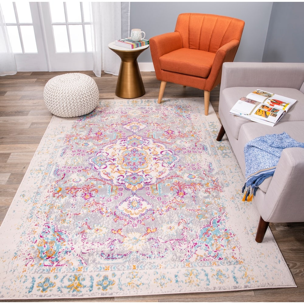 The Curated Nomad Sunset Bohemian Vintage Medallion Rug