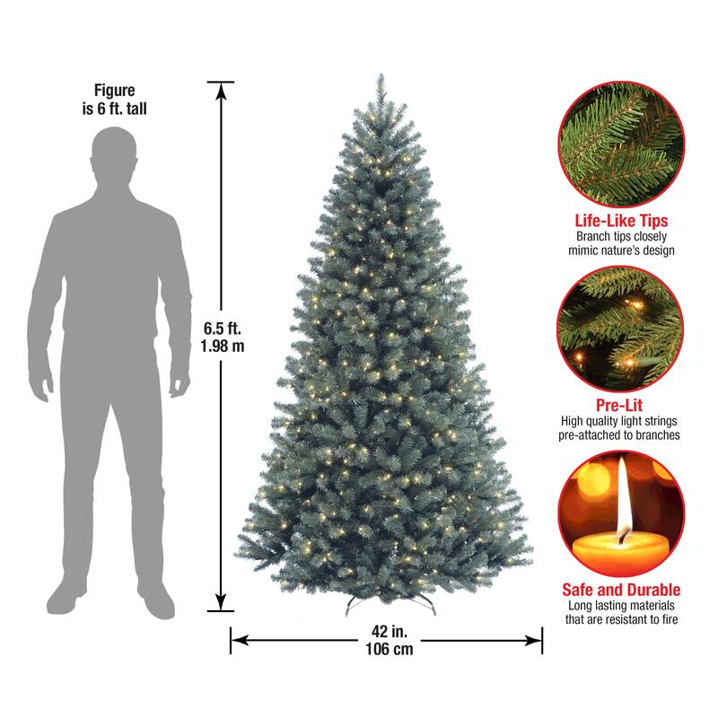 National Tree Company 6.5 ft. North Valley Blue Spruce Holiday Tree with Clear Lights - 6.5 Foot