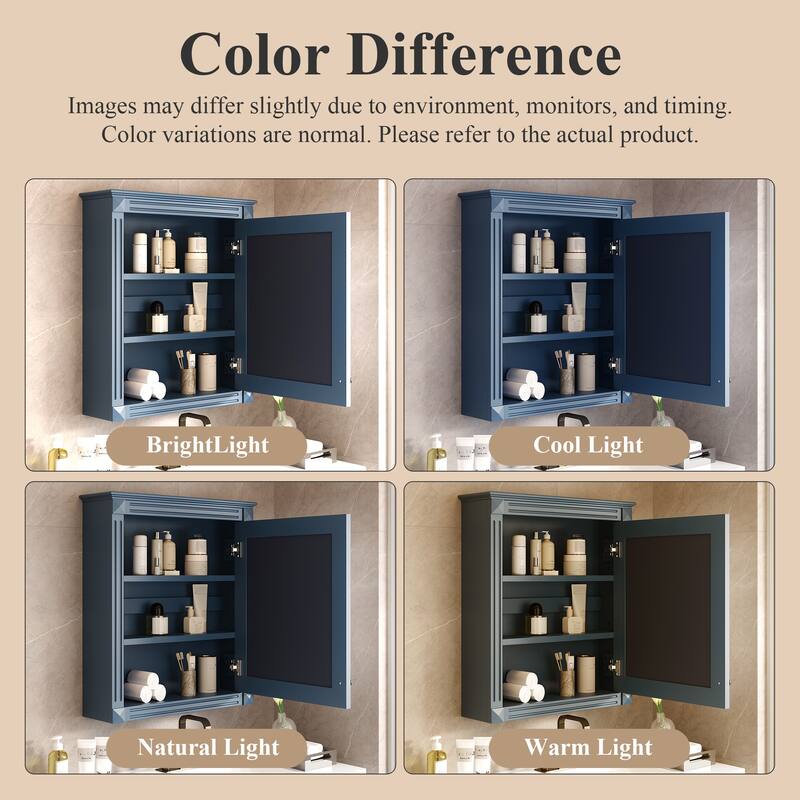 24'' x 27'' Wall Mounted Bathroom Storage Cabinet with Mirror