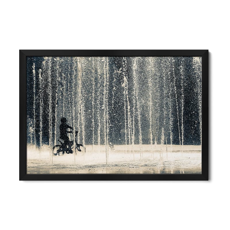 Ride Through The Drops Premium Framed Poster by Ehsan Razzazi - Black - 32x24x1