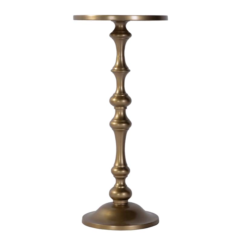 Passeo 10 in. W Round All Metal Pedestal Base End Table