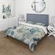 preview thumbnail 1 of 5, Designart - Blue Botanical Rhythms II - Abstract Botanicals Bed Cover Sets - Modern Bed Sets With Shams