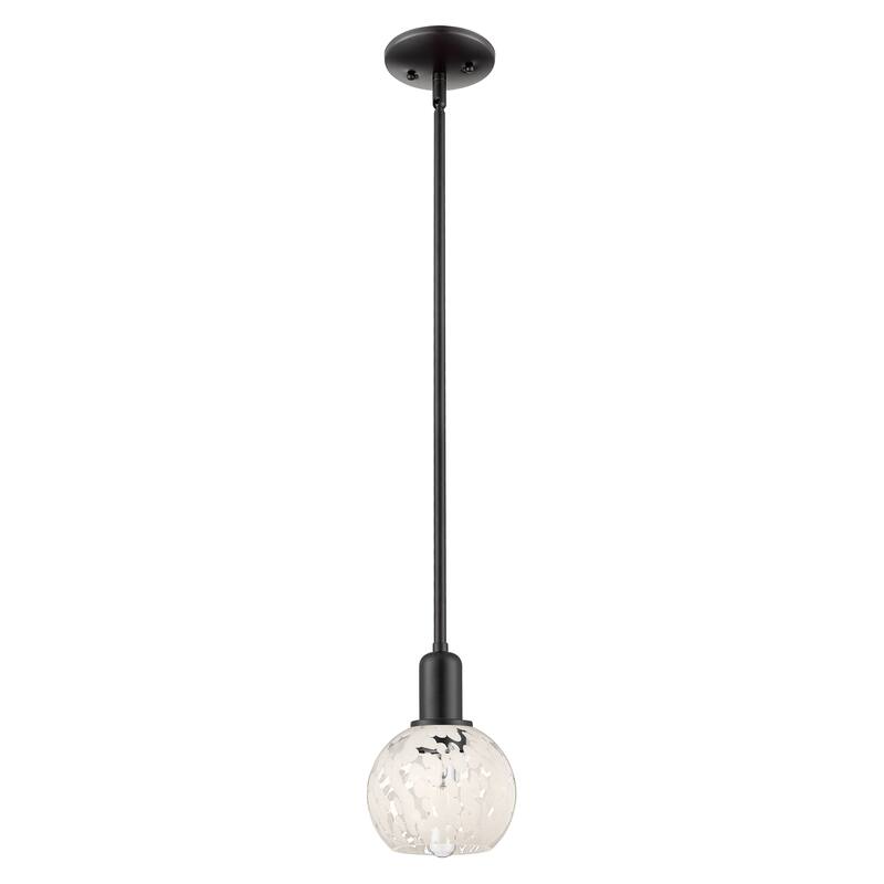 Innovations Lighting Endless Possibilities Arcadia - White Mouchette - 1 Light 6" Stem Hung Mini Pendant - Matte Black