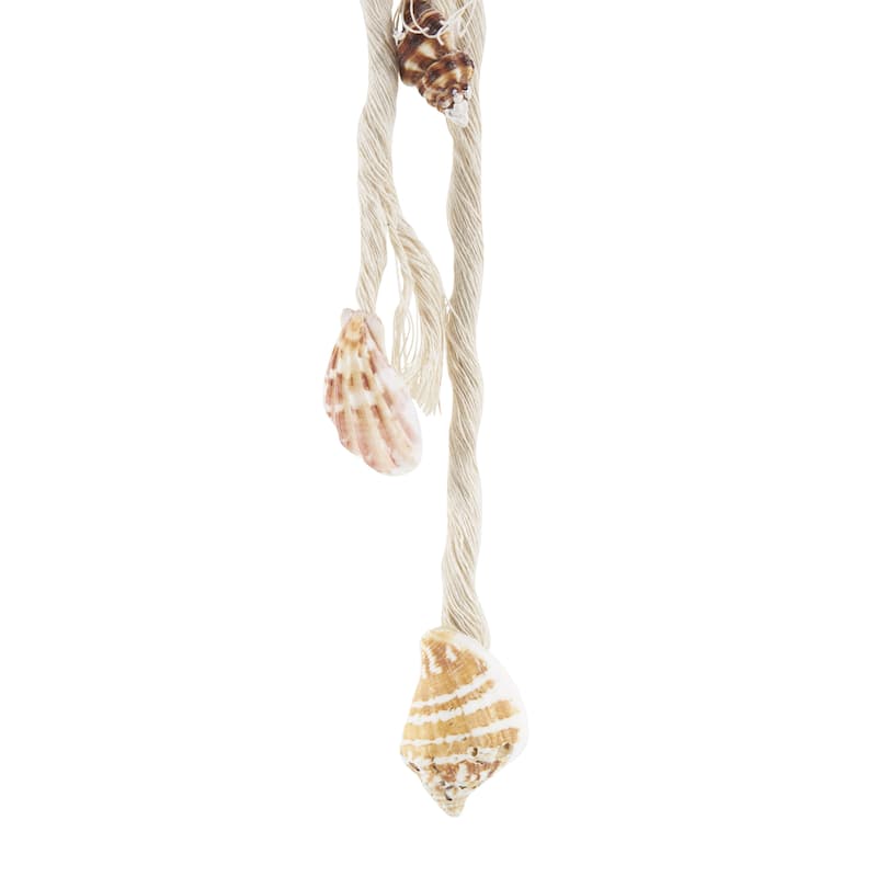 Resin Starfish Handmade Layered Home Wall Decor with White Hanging Rope and Seashell Accents - Cream - Roche River Decor