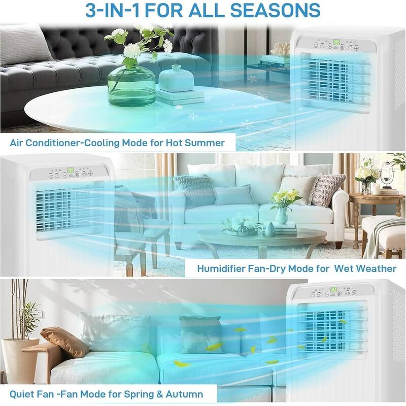 Portable Air Conditioner , 3-IN-1 Quiet Portable AC Unit with Remote Control
