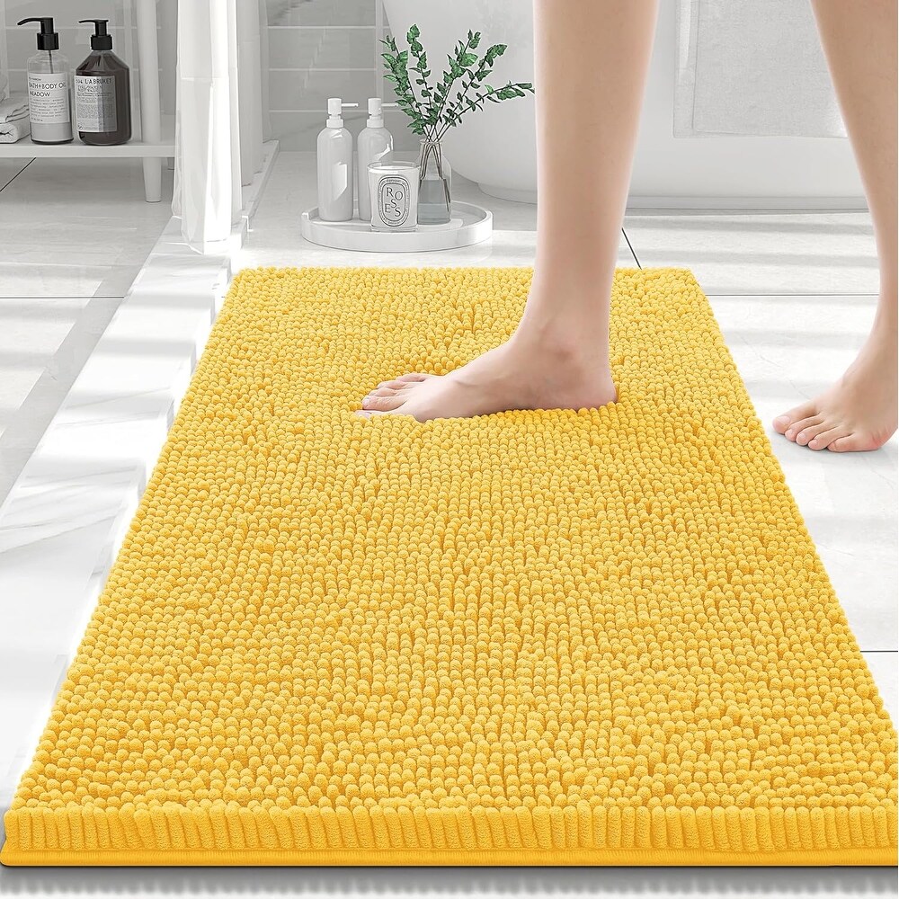 Yellow Chenille Bathroom Rugs and Bath Mats Bed Bath Beyond