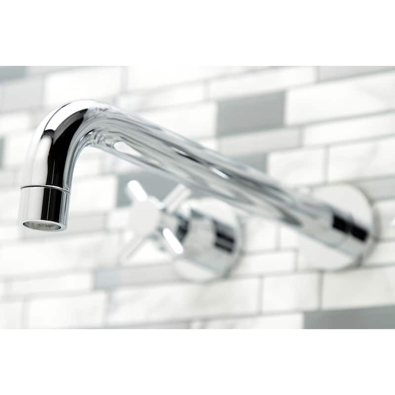 Concord 3-Hole Wall Mount Roman Tub Faucet in Brushed Brass