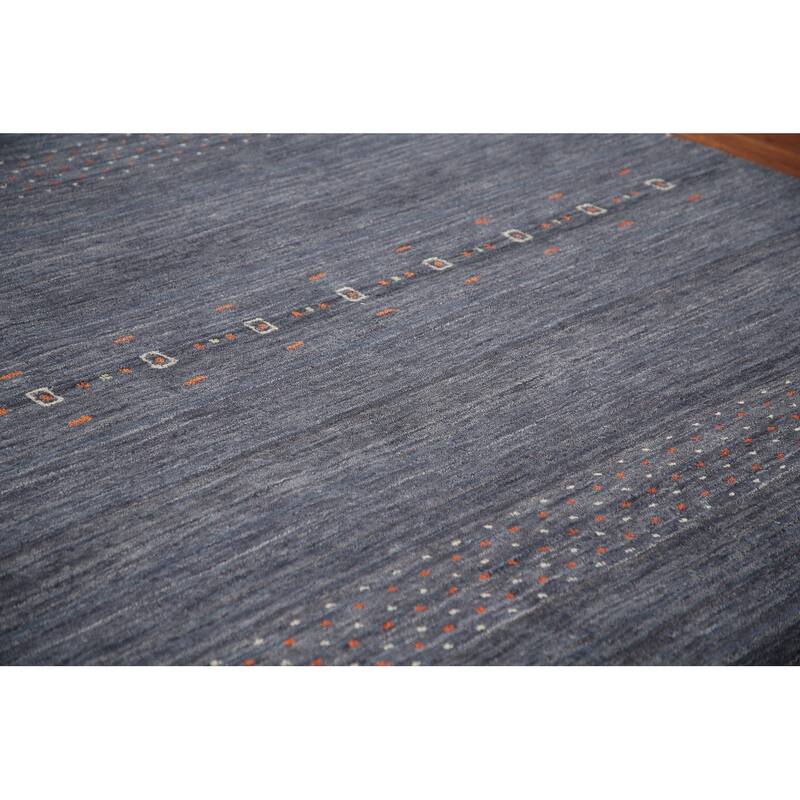 Striped Gabbeh Oriental Area Rug Handmade Wool Carpet - 8'0" x 9'9"