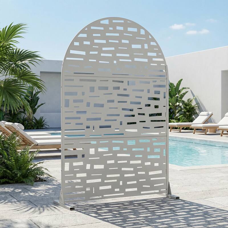 Dovelina 6ft.Outdoor Freestanding Metal Privacy Screen Decorative Garden Fence - 72"x47"