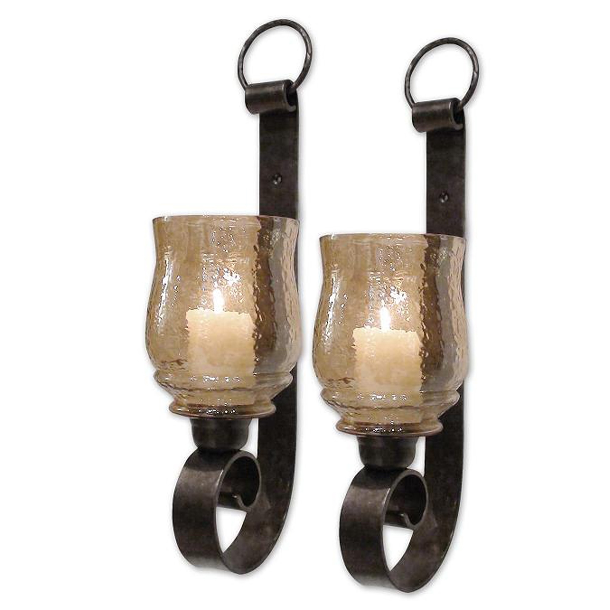 Glass wall sconces for candles deals
