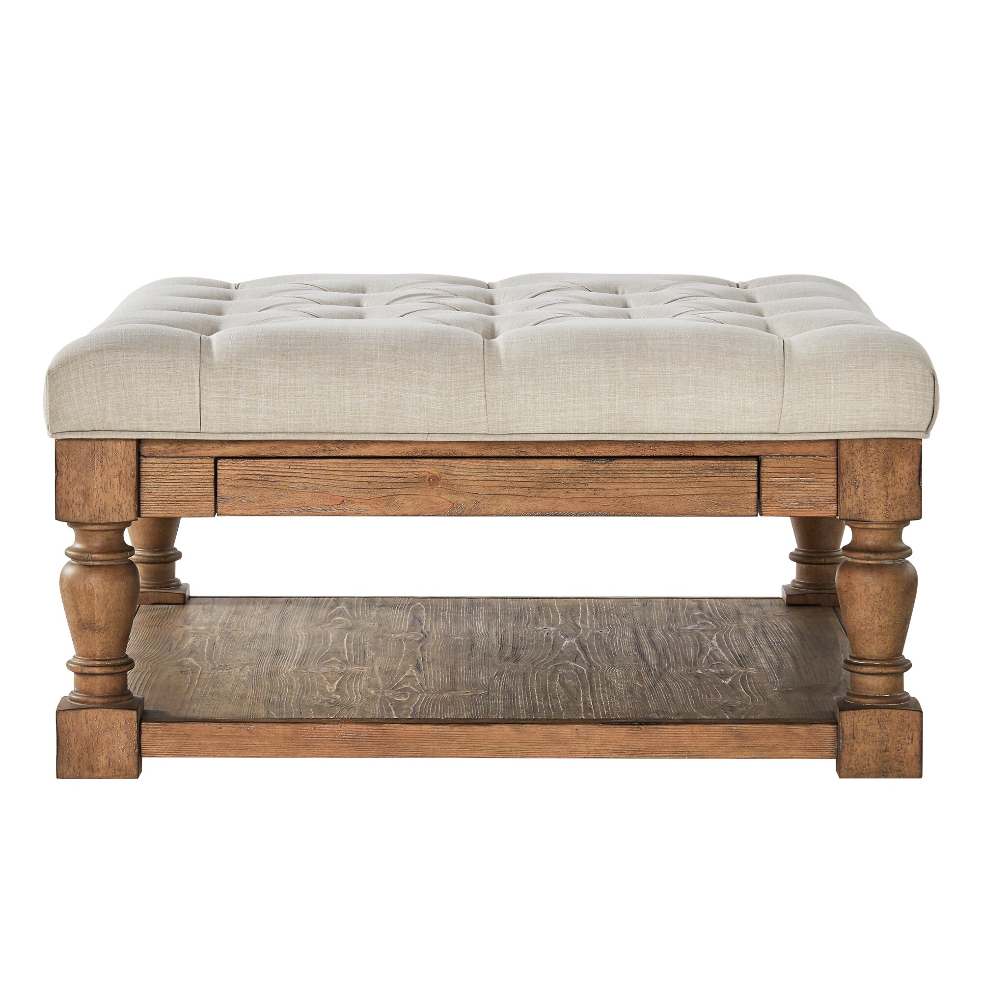 Knightsbridge linen baluster cocktail ottoman by inspire q sale artisan