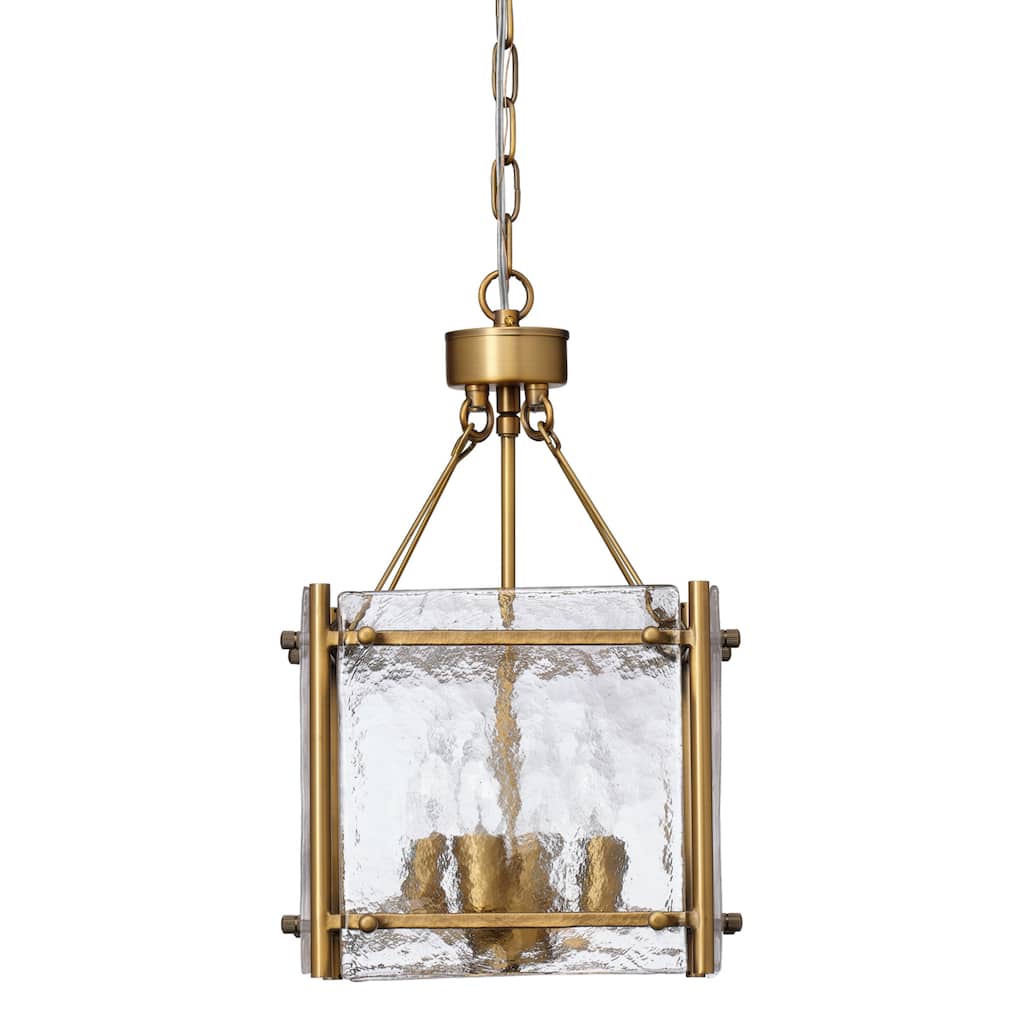 Jamie Young Glenn Small Square Metal 4-Light Chandelier