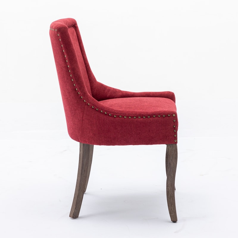 Set of 2 Ultra Side Dining Chairs with Wood Legs