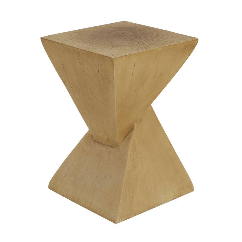 Geometric MGO Side Table Wood-like Finish End Table
