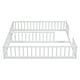 preview thumbnail 10 of 8, White Double Twin Size Pine Wood Floor Bed with Fence, Guardrails, without door