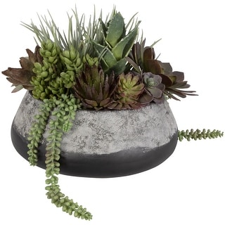 Uttermost 60214 Yuma 13" Tall Cement Faux Flora Planter