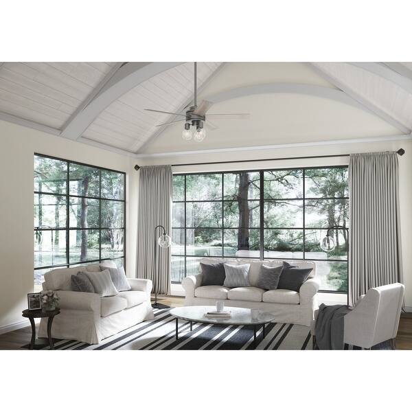 Shop Hunter 52 Hardwick Ceiling Fan With Led Light Kit And Handheld Remote Matte Silver Overstock 31207265