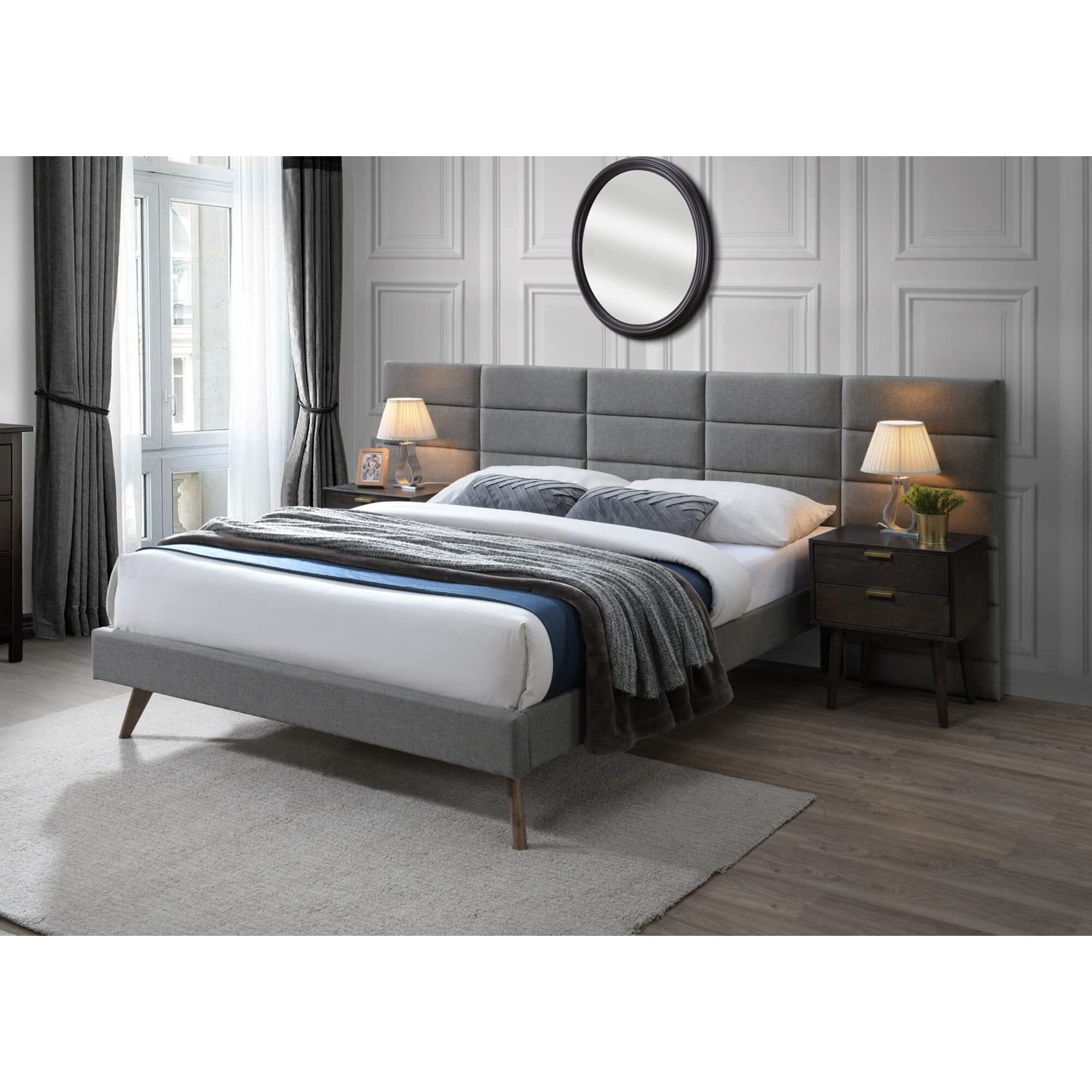 Dickens queen deals upholstered platform bed