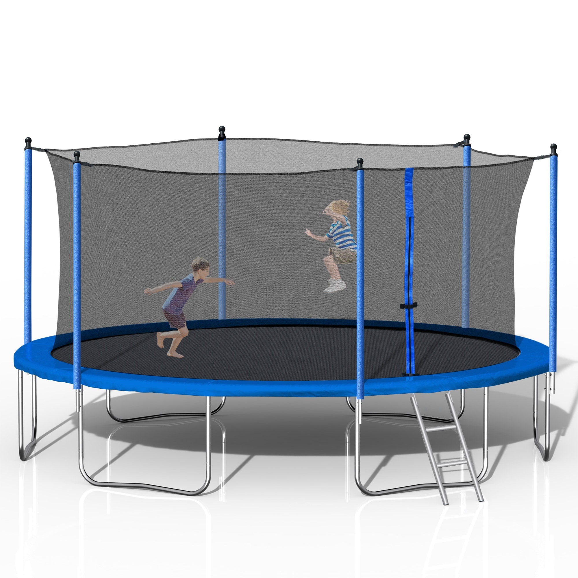 14FT Trampoline with Enclosure Net Outdoor Jump Trampoline ASTM