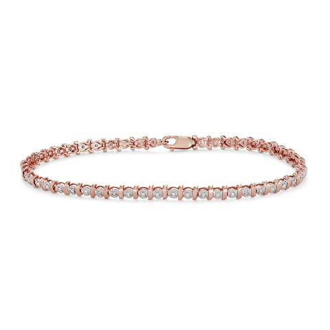 HDI 0.25CTTW Tennis Diamond Bracelet in Pink Gold. - Rose