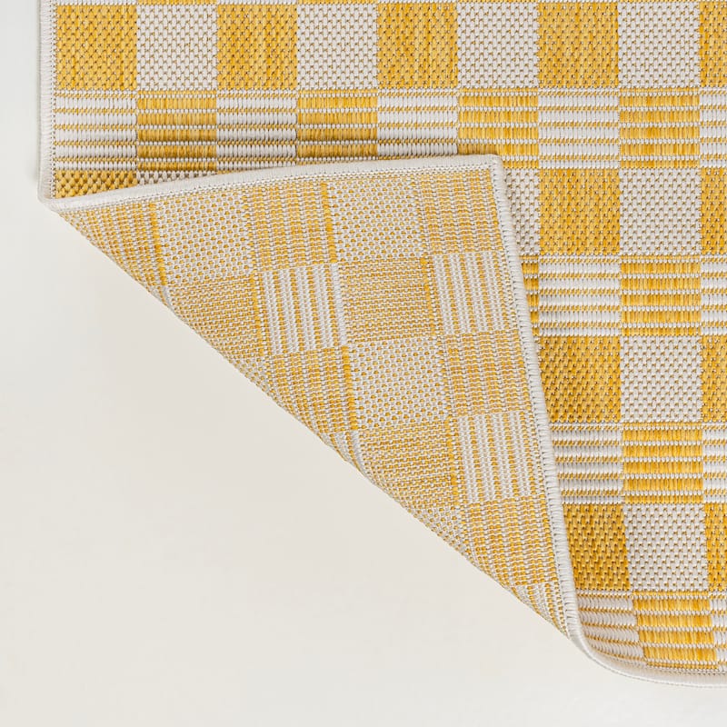 JONATHAN Y Maribel Traditional Cottage Checkerboard Green/Cream Indoor/Outdoor Area Rug