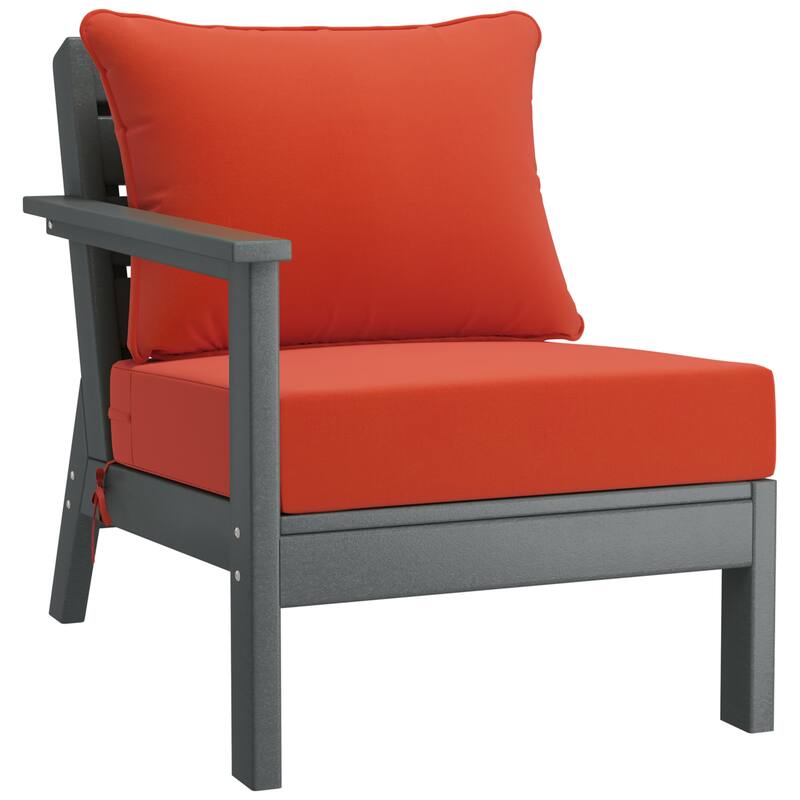 Birchwood All Weather HDPE Outdoor Patio Gray Deep Seating Conversation Set (6-Piece Set)