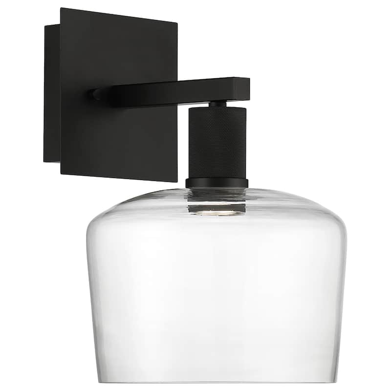 Port Nine Chardonnay LED Wall Sconce - Dedicated LED. - Clear Glass/Matte Black
