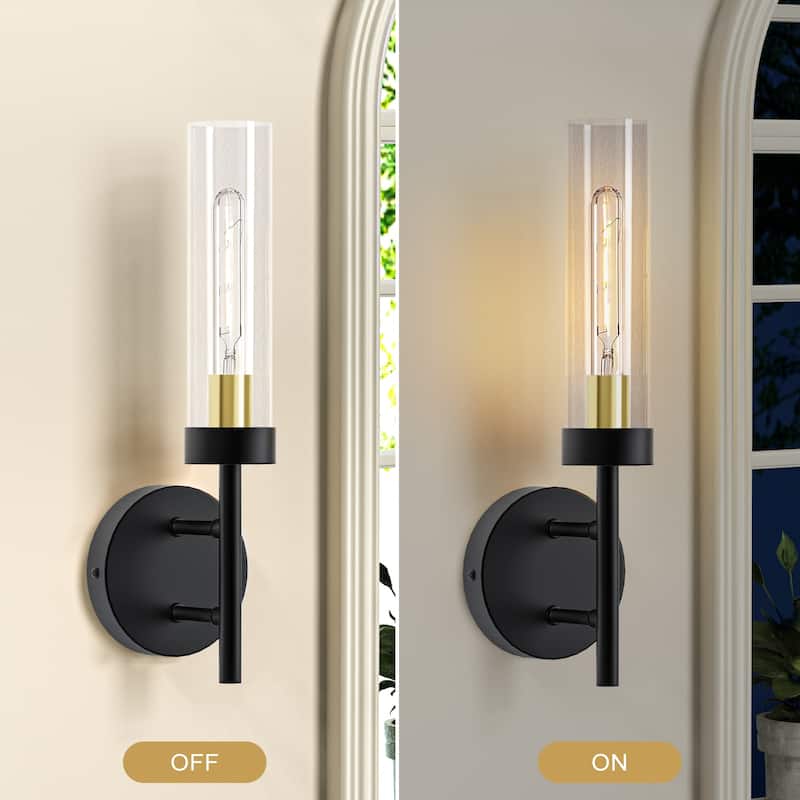 Modern Wall Sconce 2-Pack Wall Lighting Glass Lampshade
