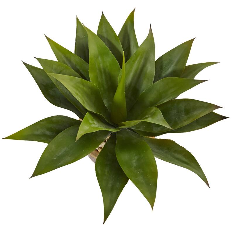 Artificial Succulent Plant in Pot - 14" Faux Desert Arrangement for Home Decor - Green