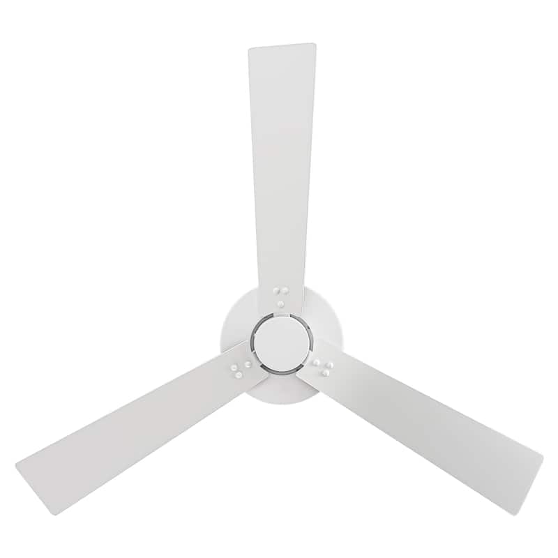 52" White Modern Ceiling Fan without Light - 52-inch W x 10.9-inch H
