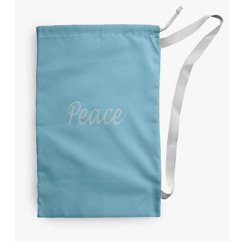 Peace Christmas Laundry Bag - 28" x 36" - Teal