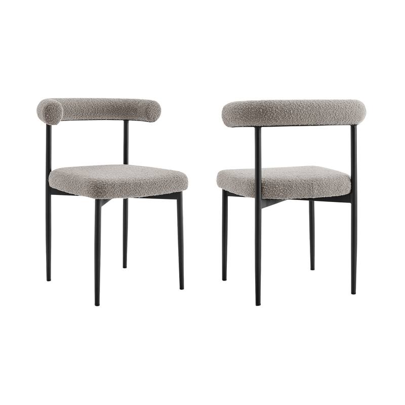 Shannon Upholstered Curved Back Barrel Kitchen Dining Chairs - Set of 2