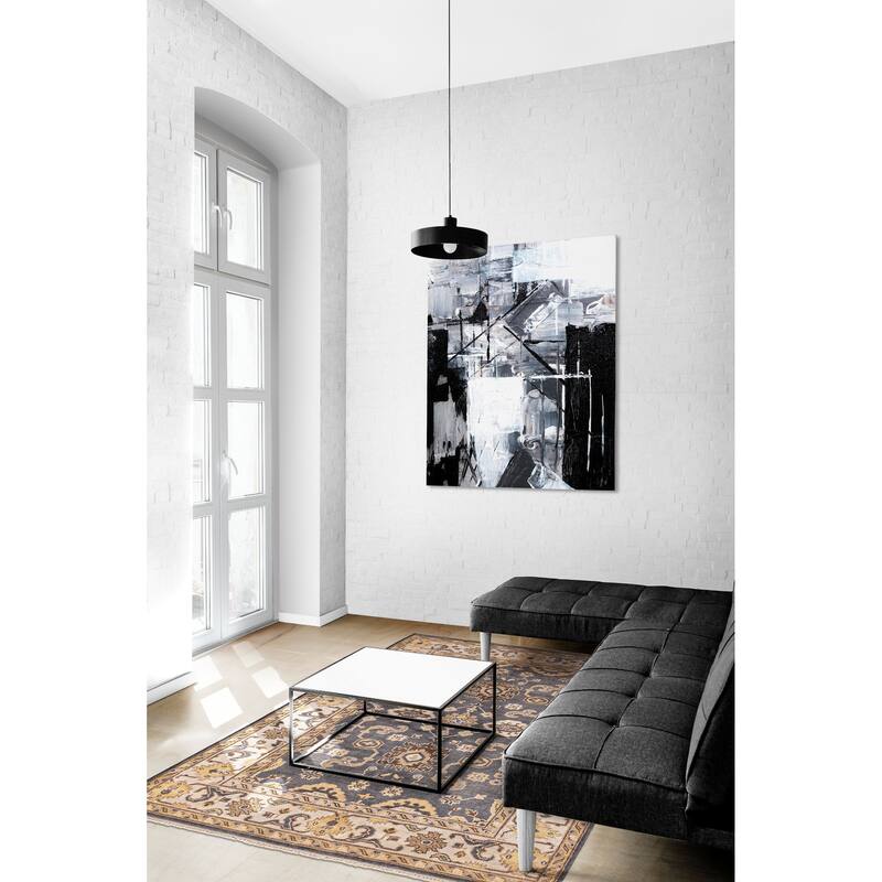 ECARPETGALLERY Hand-knotted Royal Oushak Grey Wool Rug - 6'1 x 8'9