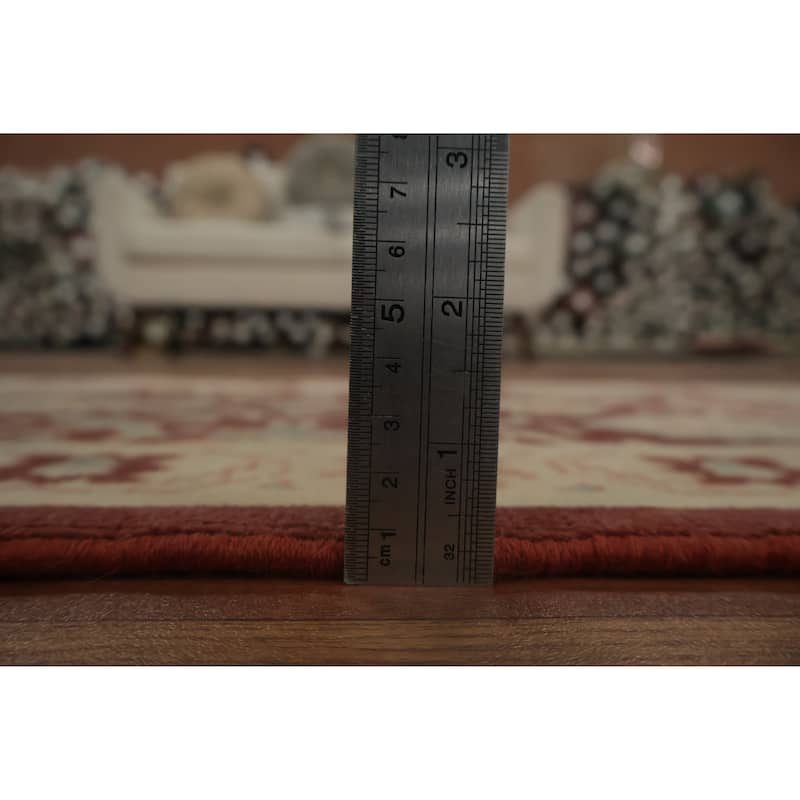 Hand Knotted Oriental 100% Wool Carpet Traditional All-Over Oranges & Rust Ziegler Area Rug - 4' 0'' X 2' 0''