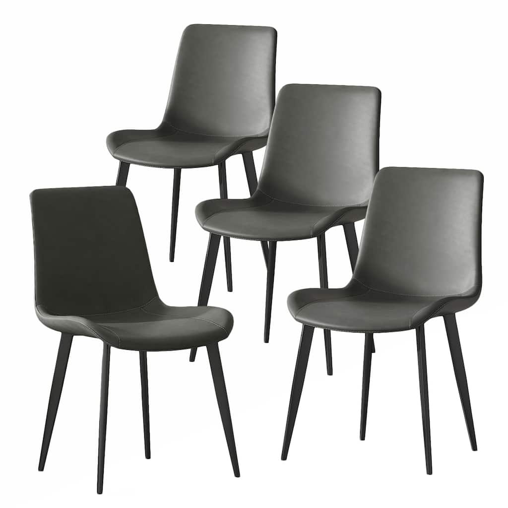 4PCS Faux Leather Metal Frame Dining Chairs
