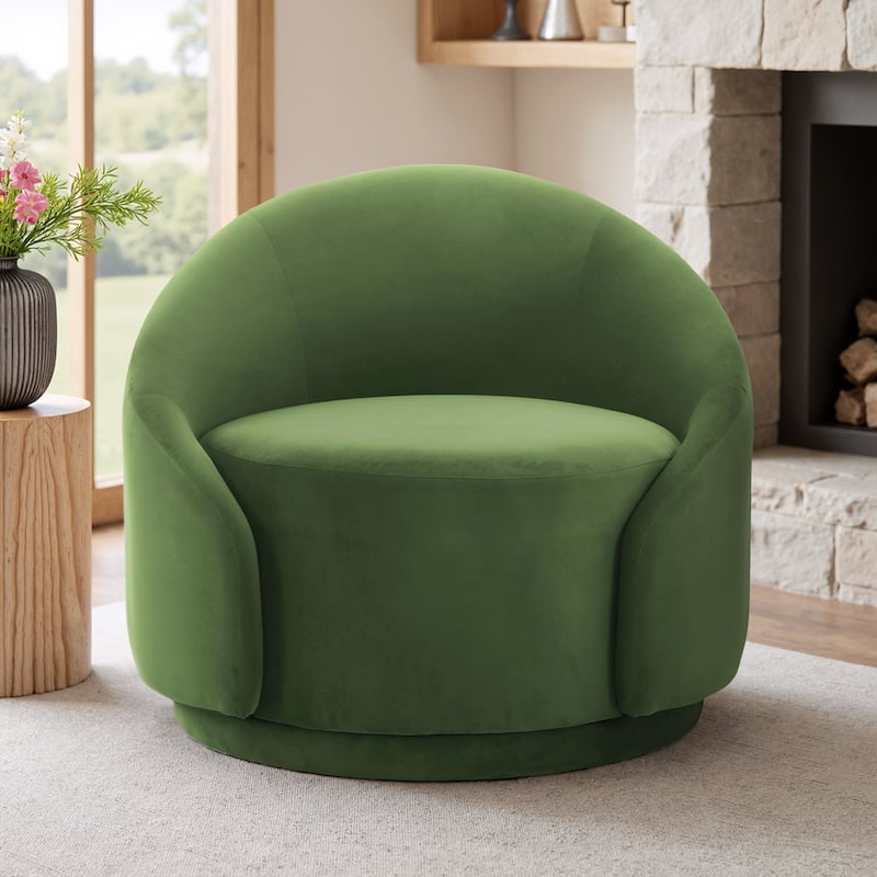 35" Wide 360-Degree Swivel Accent Barrel Chair