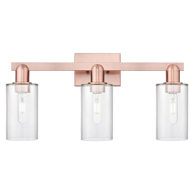 Innovations Lighting 716-3W-11-23 Clymer Vanity Clymer 3 Light 23" - Antique Copper / Clear
