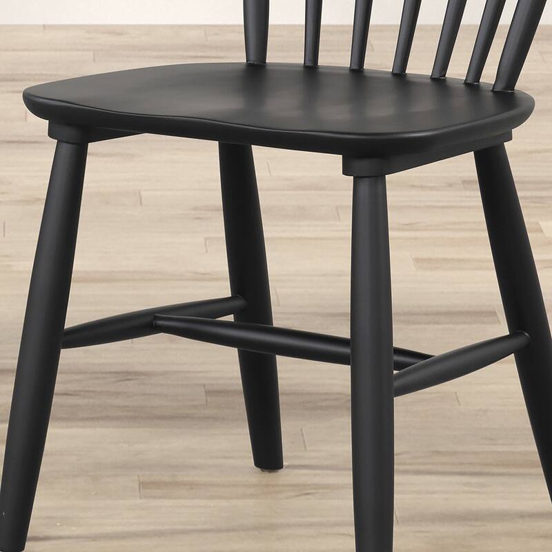 Furniture of America Olivea Mid-Century Modern Black Wood Spindle Back Windsor Chair (Set of 2)