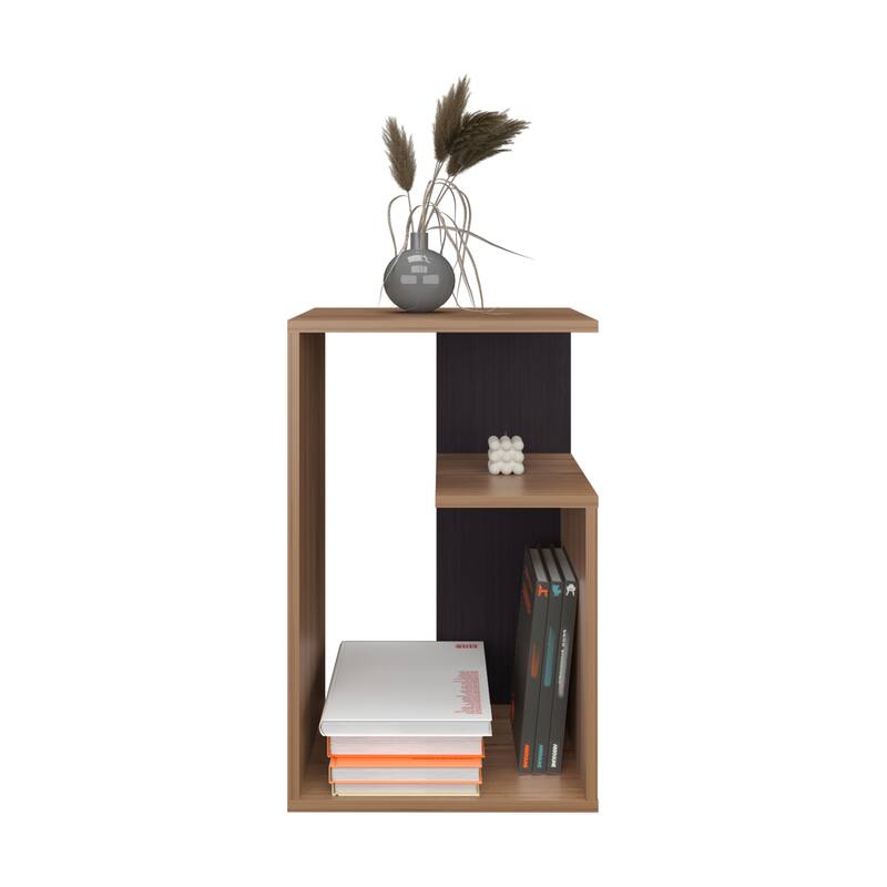 Side Table 25" H, 1 Shelf with durable engineered wood construction,easy to assemble