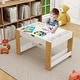 preview thumbnail 5 of 7, Kids 2 in 1 Play Table with 7 Storage Compartments, Compatible with LEGO Building Block, Activity Learning Table Game Furniture