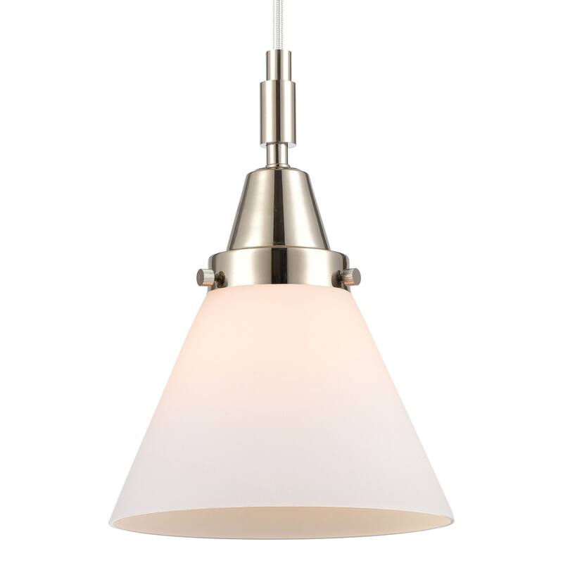 Innovations Lighting 447-1P-G41 Cone 8" Wide Mini Pendant with Matte - Polished Nickel