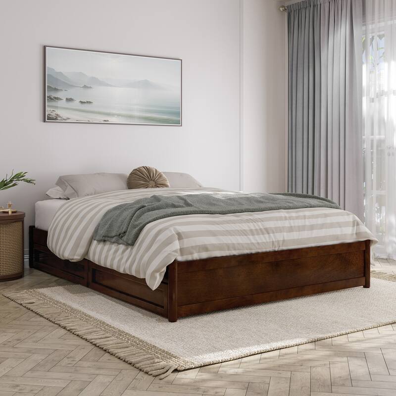 Barcelona Panel Platform Bed with Storage Drawers
