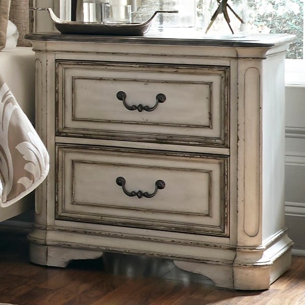 Magnolia Manor Antique White 2-drawer Nightstand. Opens flyout.