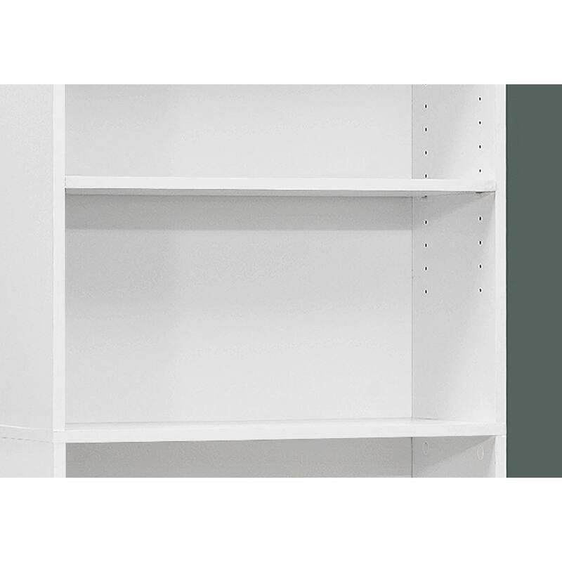 Wood Adjustable 5-Tier Bookcase with Veneer Finish for Office Storage - 11.75” D x 24.75” W x 71.25” H