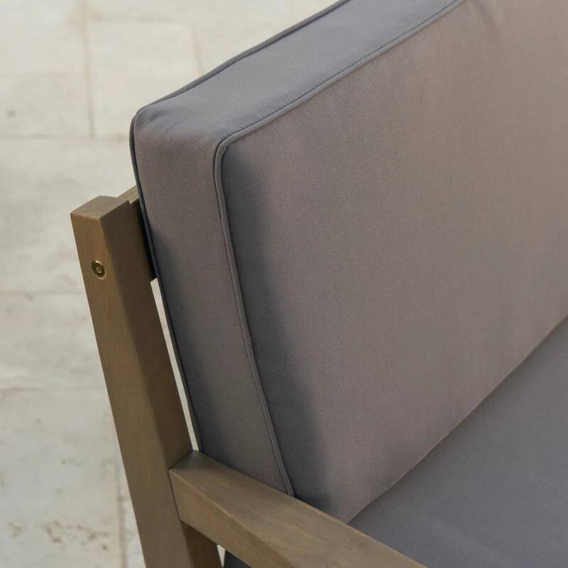 Roomfitters Outdoor Loveseat and Coffee Table Set, Acacia Wood Patio Furniture with Cushions