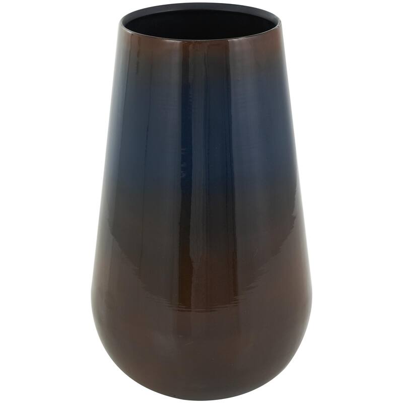 CosmoLiving by Cosmopolitan Metal Slim and Cone Geometric Vase with Handles (Set of 2) - Gold, Silver, Dark Gray, White, Black