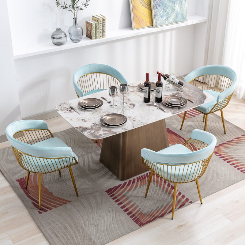 XINMICS Modern Dining Chair, Velvet Back Armchair for Living Room/Study, Set of 2/4/6