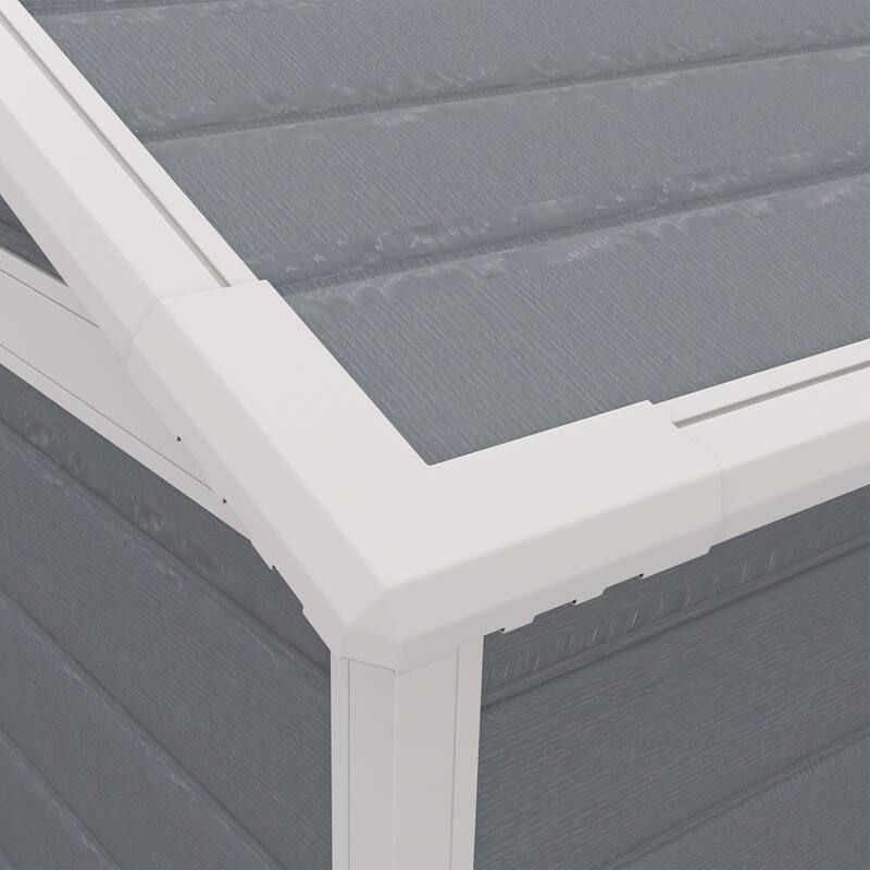 Outsunny Outdoor Storage Shed, 6' x 4.5' Garden Shed with Double Lockable Doors, Vent and Window, Plastic Utility Tool Shed