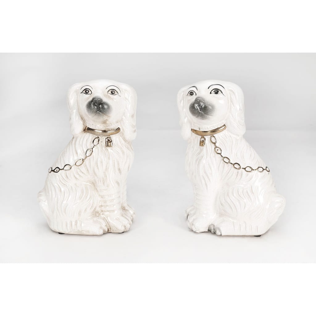 Gerald 2-Piece Ceramic Decorative Staffordshire Dog Figurine